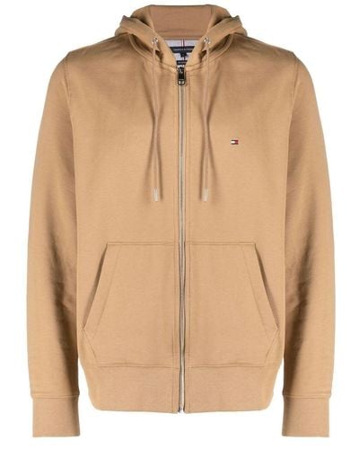 Tommy Hilfiger 1985 Cotton Zipped Hoodie - Natural