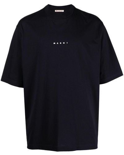 Marni Logo-print Cotton T-shirt - Blue