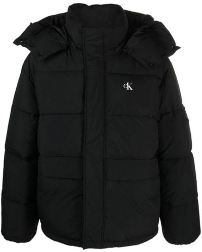 Calvin Klein Ess フーデッド パデッドジャケット - ブラック