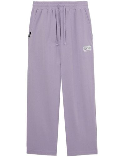 Izzue Logo-embroidery Cotton Track Trousers - Purple
