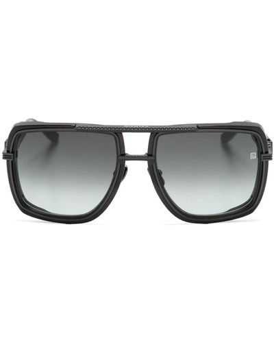 BALMAIN EYEWEAR Pilot-frame Sunglasses - Grey