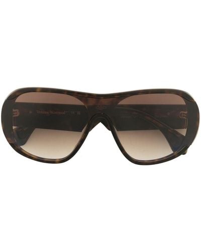 Vivienne Westwood Gafas de sol con efecto carey y montura estilo piloto - Negro