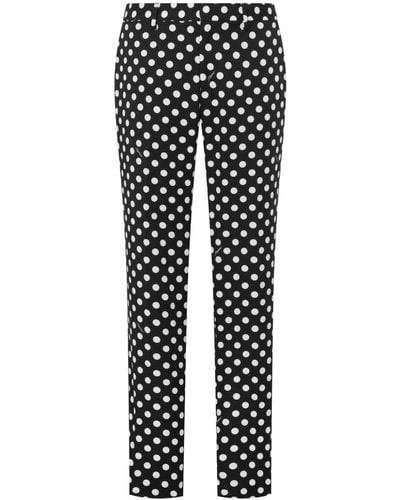 Moschino Polka Dot-print Straight-leg Trousers - Black