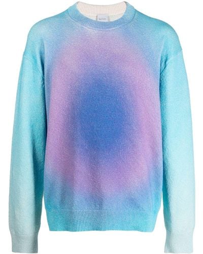 Paul Smith Tie-dye-print Long-sleeved Cotton Sweatshirt - Blue