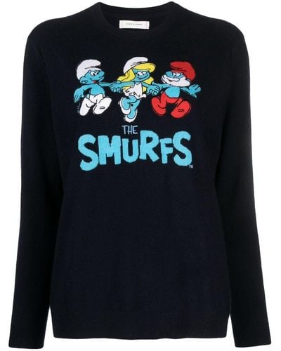Chinti & Parker Group Smurf Crew-neck Sweater - Black