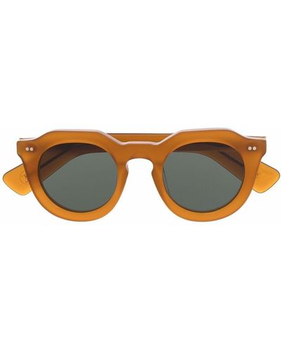 Lesca Round-frame Sunglasses - Brown