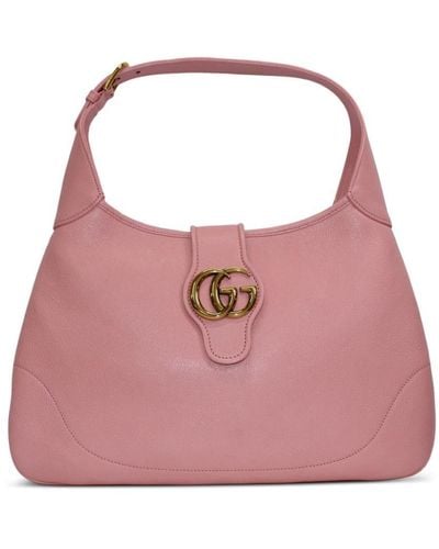 Gucci Aphrodite Embellished Leather Shoulder Bag - Pink
