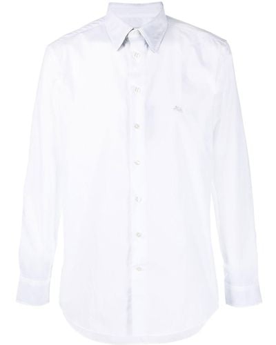 Etro Chemise en coton à logo brodé - Blanc