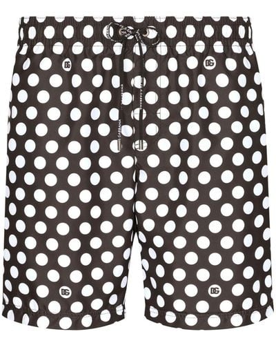 Dolce & Gabbana Polka-dot Swim Shorts - Black
