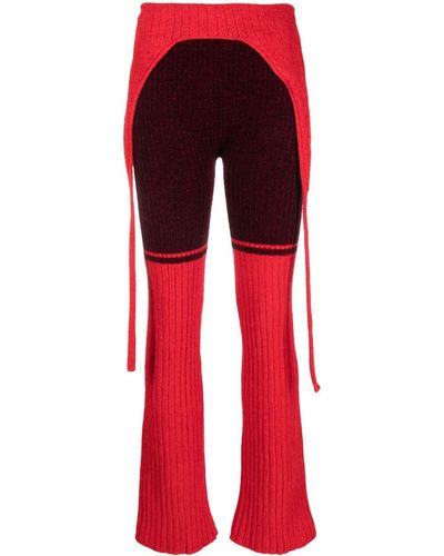 OTTOLINGER Colour-block Knitted Pants - Red