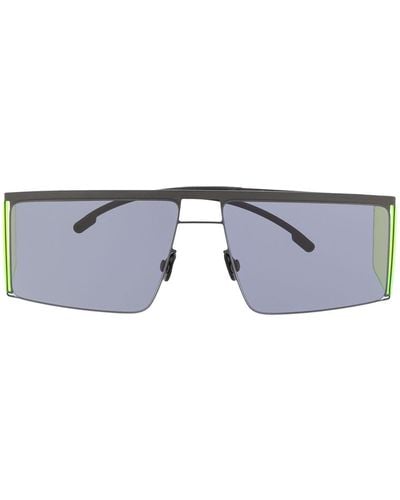 Mykita Sonnenbrille mit kantigen Gläsern - Schwarz