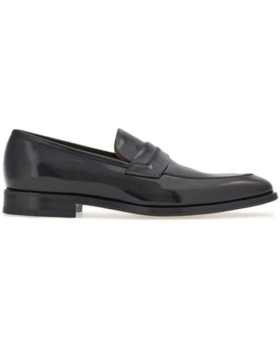 Ferragamo Pointed-toe Leather Loafers - Black