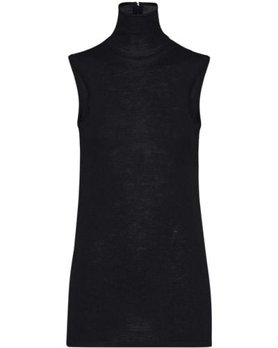 Ferragamo High-neck Knitted Vest - Black
