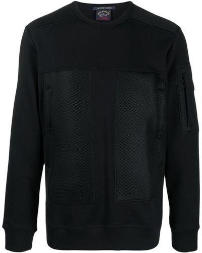 Paul & Shark Panelled Tonal Sweatshirt - Black