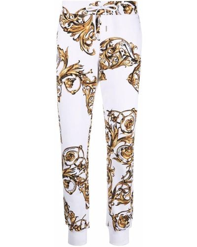 Versace Pantaloni sportivi Barocco con stampa - Bianco
