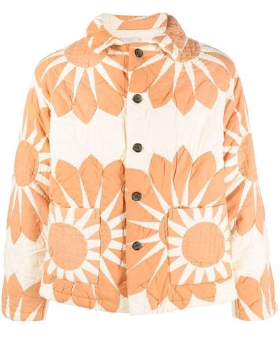 Bode Floral-print Detail Shirt Jacket - Pink