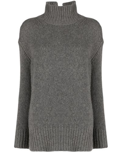 Liska High-neck Cashmere Sweater - Grey