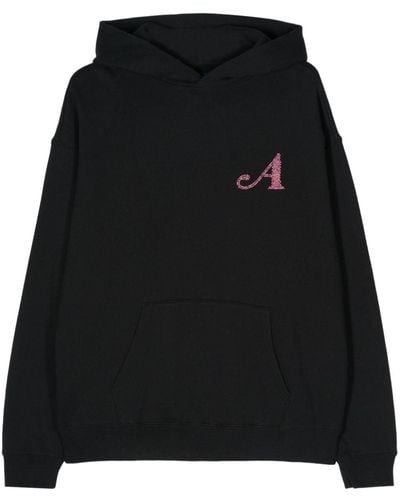 AWAKE NY Dice rhinestone-embellished hoodie - Negro