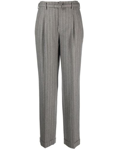 Ralph Lauren Collection Striped Tailored Wool Pants - Grey