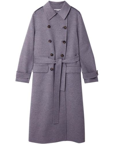 Stella McCartney Double-breasted Wool Trench Coat - Purple