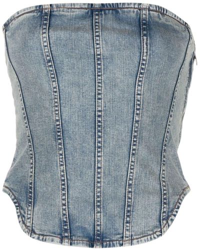 Maje Haut corset en jean - Bleu