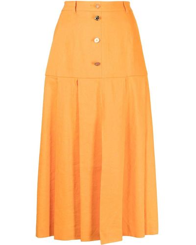 Rejina Pyo Button-detail Midi Skirt - Orange