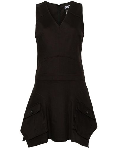 DKNY Minikleid mit V-Ausschnitt - Schwarz