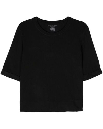Majestic Filatures Cuffed-sleeves Jersey T-shirt - Black