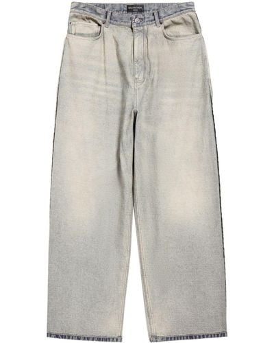 Balenciaga Baggy Wide-leg Jeans - Gray