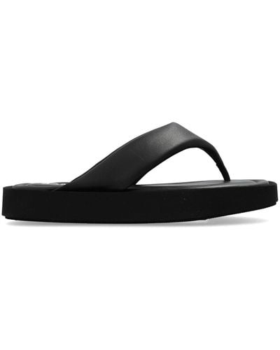 Samsøe & Samsøe Slip-on Leather Sandals - Black