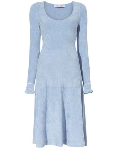 Proenza Schouler Chenille-texture Scoop Neck Dress - Blue