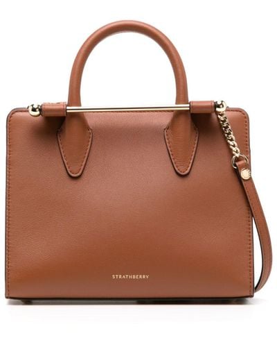 Strathberry Leather Tote Bag - Brown