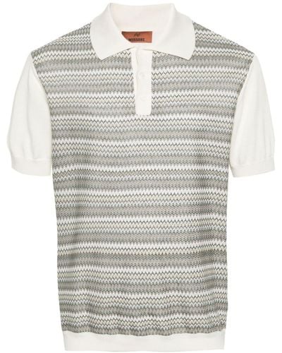 Missoni Zigzag Knitted Polo Shirt - Grey