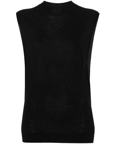 Sportmax Sleeveless Wool-silk Top - Black