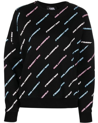 Karl Lagerfeld Sweatshirt mit Logo-Print - Schwarz