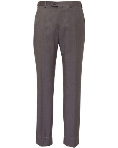 Brioni Straight-leg Tailored Wool Trousers - Grey