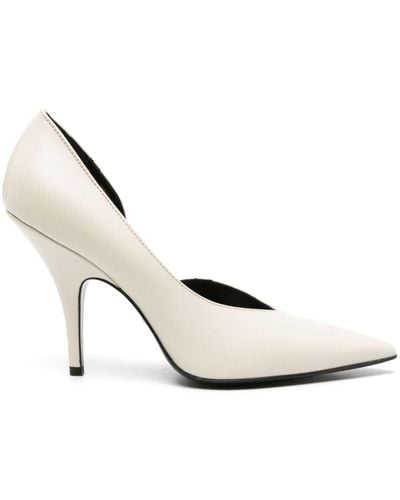 Patrizia Pepe 100mm Pointed-toe Leather Pumps - White