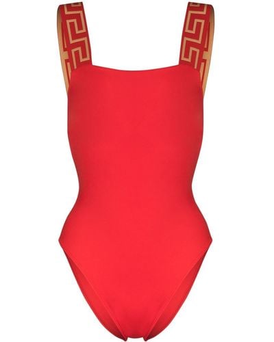 Versace Badeanzug mit Muster - Rot
