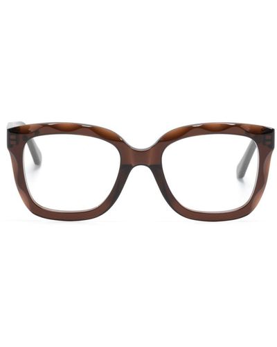 Chloé スクエア眼鏡フレーム - ブラウン