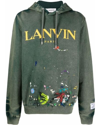 Lanvin X Gallery Department Hoodie mit Farbklecksen - Grün