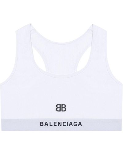 Balenciaga Logo Sports Bra - White