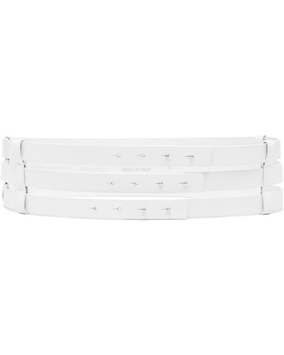 Pierantoniogaspari Triple-band Leather Belt - White