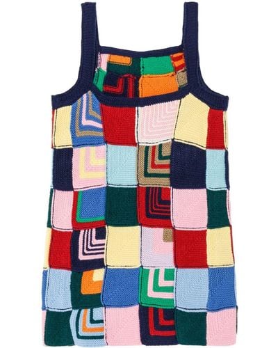 RE/DONE Robe en maille à design patchwork - Multicolore