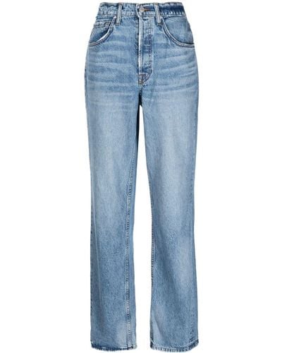 Cotton Citizen Halbhohe Straight-Leg-Jeans - Blau