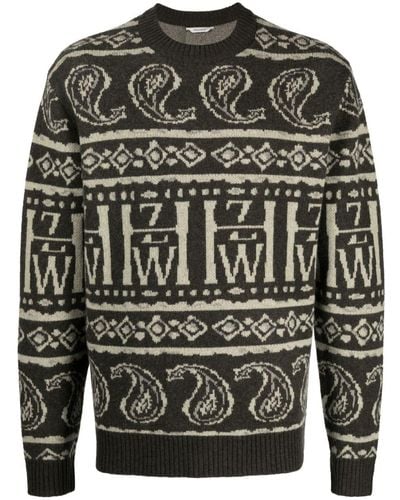 Holzweiler Dery Intarsia-knit Sweater - Grey