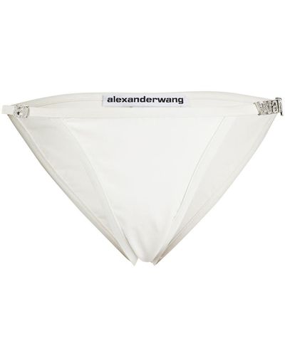 Alexander Wang Diamanté Logo Swimming Briefs - White