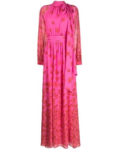 Sachin & Babi Vera Floral-print Chiffon Gown - Pink