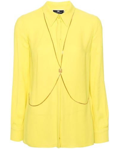 Elisabetta Franchi Chain-link Crepe Shirt - Yellow