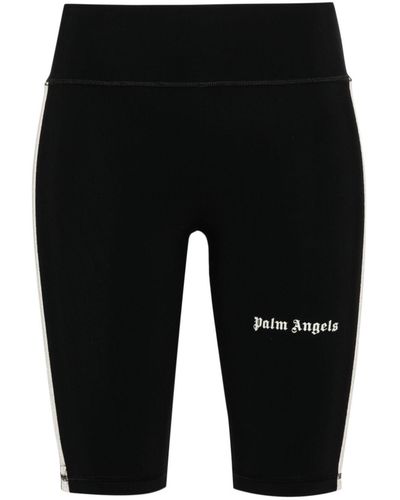 Palm Angels Culottes de ciclismo con logo - Negro
