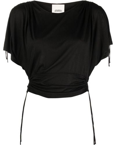 Isabel Marant Camiseta de manga corta fruncida - Negro